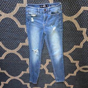 Hollister high rise super skinny blue jeans